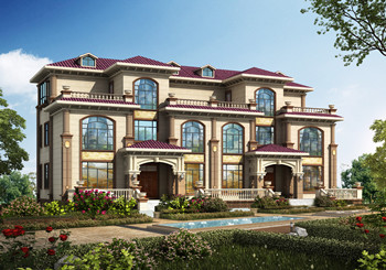豪华三层欧式双拼别墅设计图纸,双拼欧式别墅如何设计看这款