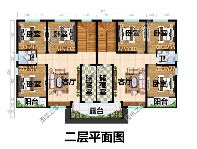 农村三层双拼别墅设计图