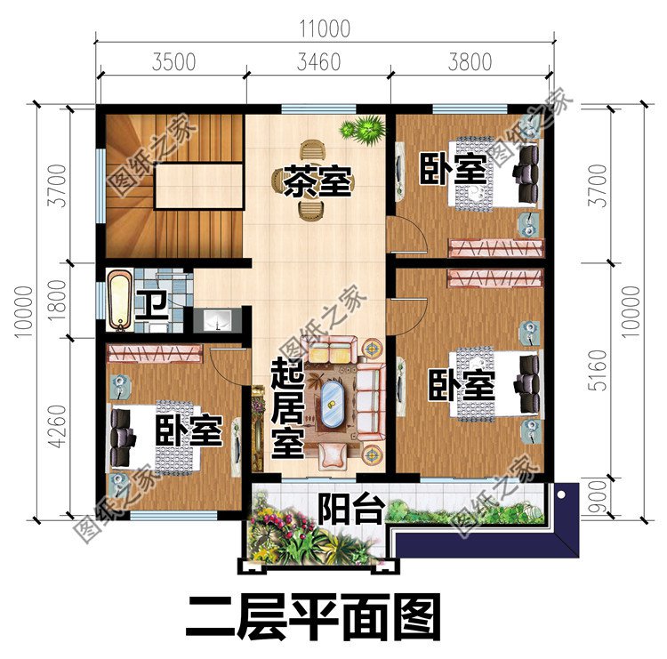 11×10米农村二层别墅图