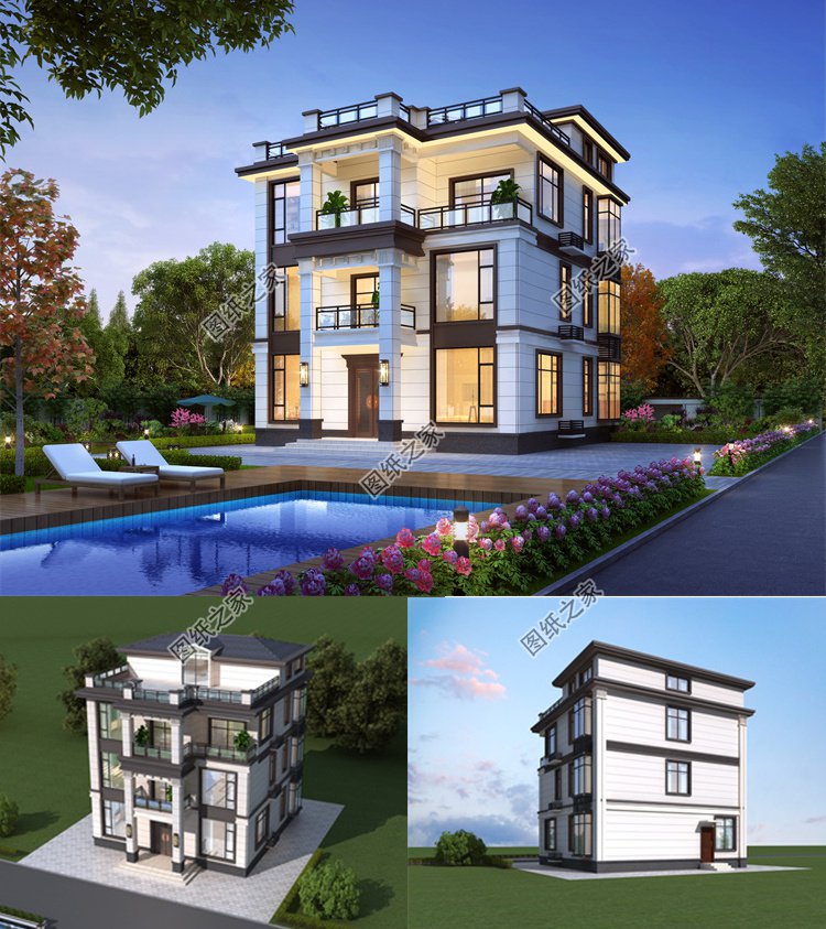 农村三间四层别墅设计1