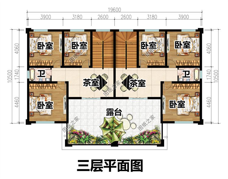 双拼别墅三层设计图4