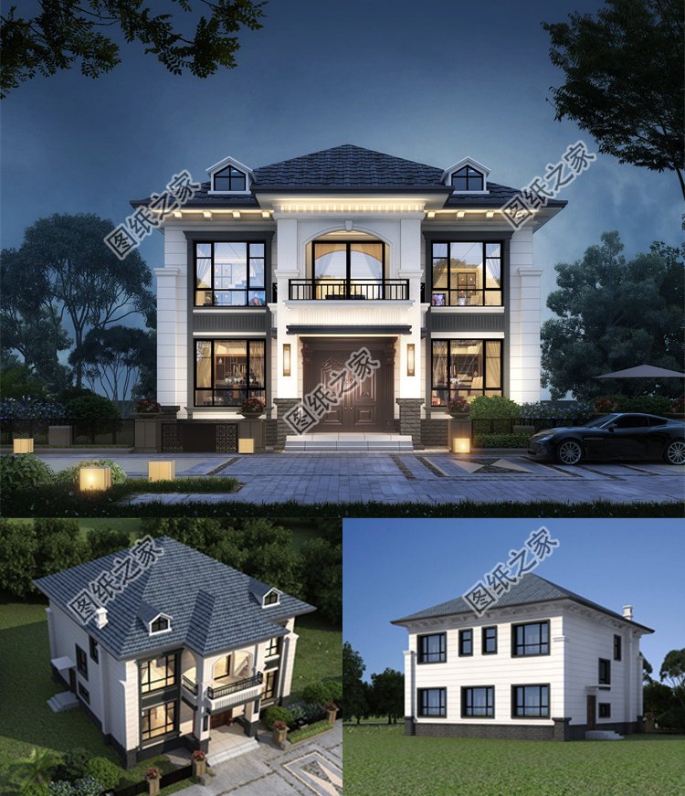 对称设计二层欧式别墅1