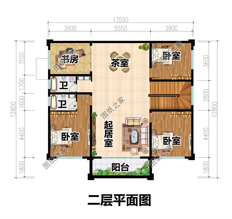 二层农村小别墅自建房设计图2