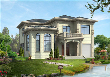 豪华二层别墅设计图纸及效果图,带车库,欧式别墅方案