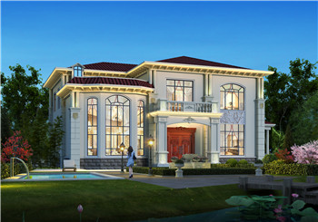欧式二层别墅cad施工图纸,含效果图,欧式别墅设计图纸展示