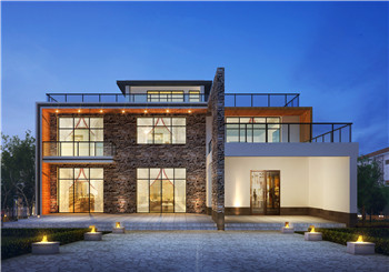 独栋二层别墅cad设计图纸,平屋顶自建别墅方案精选