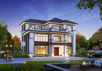 140平方米现代偏中式实用型三层房屋设计图纸,新农村建房推荐