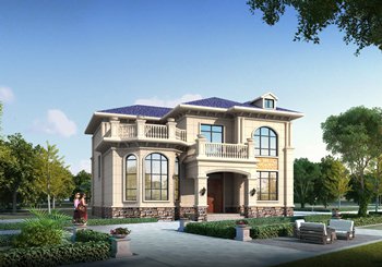 好评不断二层简欧房屋设计图,占地150平,农村建房就选它