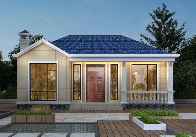 占地70平米一层小户型别墅设计图,功能齐全造价低,耐看实用