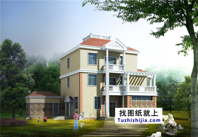 最新小别墅设计图,复式三层,外观非常漂亮
