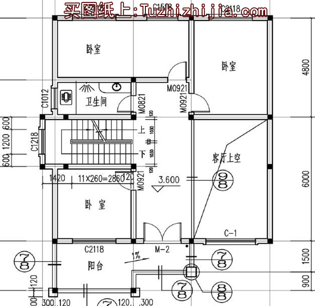 客厅中空三层复式别墅房屋设计图,带外观效果图