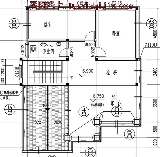 客厅中空三层复式别墅房屋设计图,带外观效果图