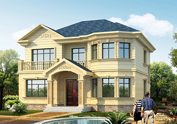 别致美观的简欧二层别墅房屋设计图,含外观效果图