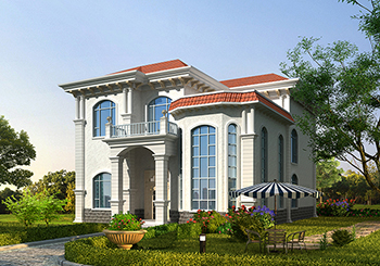 新农村二层客厅挑高楼房设计图,外观欧式风格