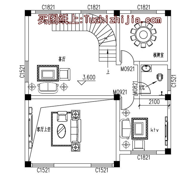 农村两间四层楼房设计图,外观效果图+全套图纸