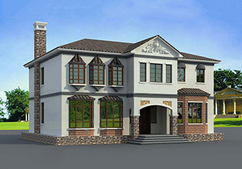 新古典中式风格别墅设计图,全套施工图+效果图