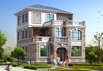 爆款120平米三层农村别墅房屋设计图,室内布局功能齐全,色彩搭配协调耐看