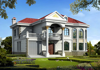 16×12米二层欧式带车库农村小别墅,既舒适又美观