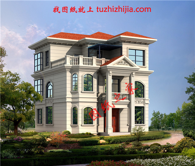 农村二层半房子设计图 ,占地110平米,一套很有艺术感的一套房子