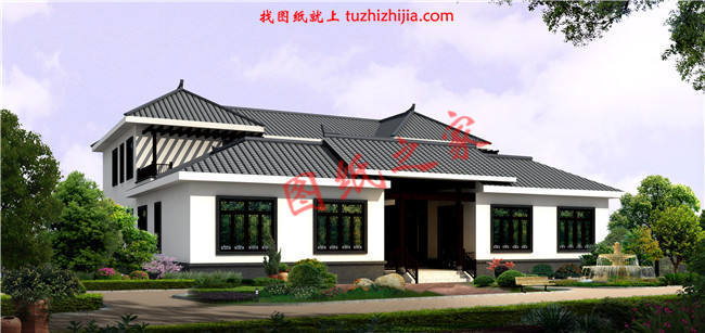 二层小型简单四合院设计图,户型方正,左右对称,传统文化的传承