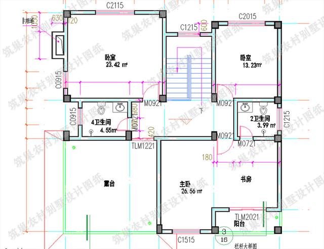 12×12米三层别墅设计图,带挑空客厅+车库+套房,时尚大气,造价40万_盖房知识_图纸之家