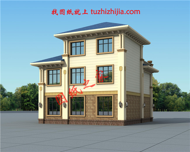 最好看的农村三层楼房设计图,占地113平米,小平米大格局