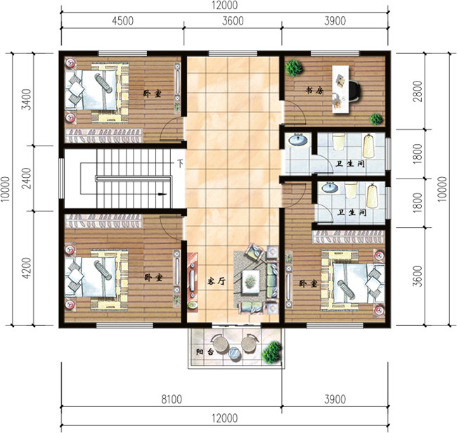 三层三间别墅设计图方案,含外观图片,自建推荐