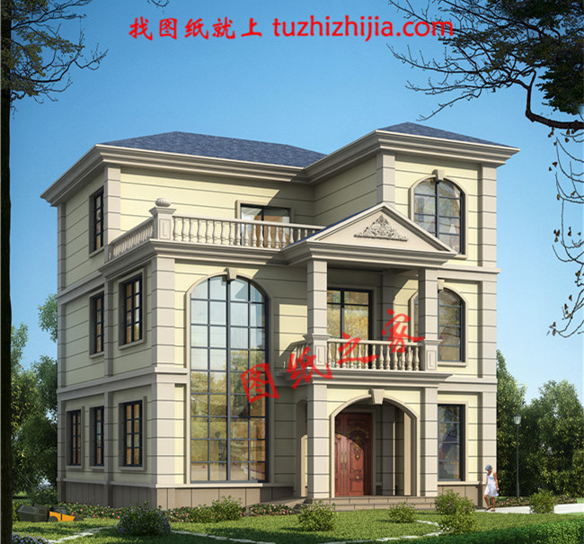 120平米农村40万三层别墅款式,简欧风格