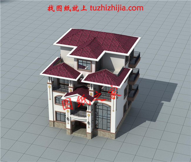 最新款农村四层别墅设计图纸户型图,带挑空客厅