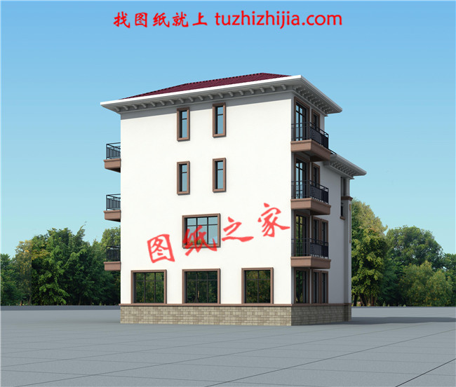 最新款农村四层别墅设计图纸户型图,带挑空客厅