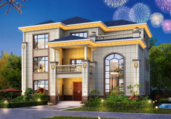 新农村带阳台三层楼房图纸,占地180平米左右,豪华大气