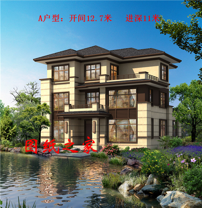 精选五套人气颇高的三层中式别墅,五种户型,五种尺寸