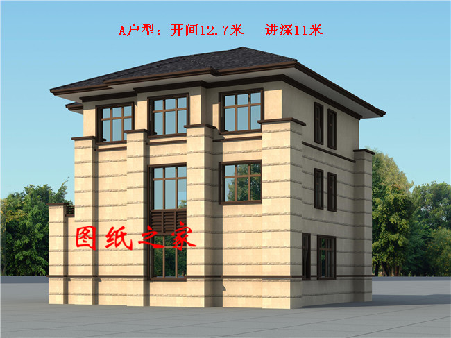 精选五套人气颇高的三层中式别墅,五种户型,五种尺寸