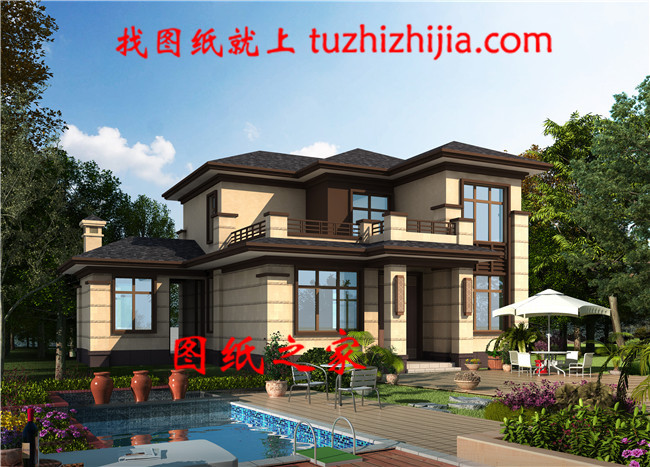 带柴火房二层农村自建房设计图,外观简约大气