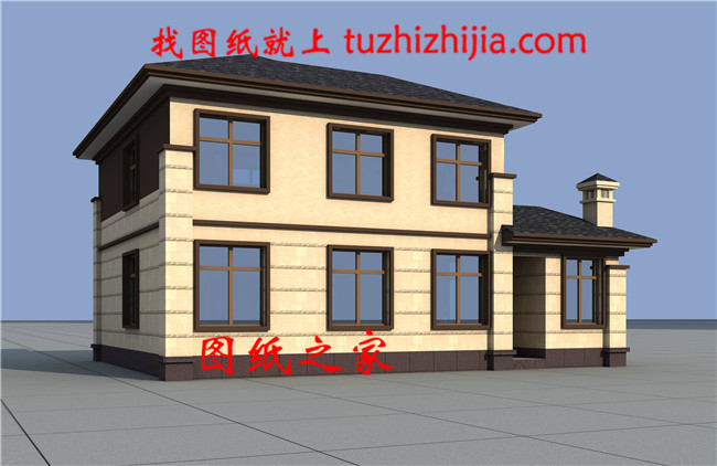 带柴火房二层农村自建房设计图,外观简约大气