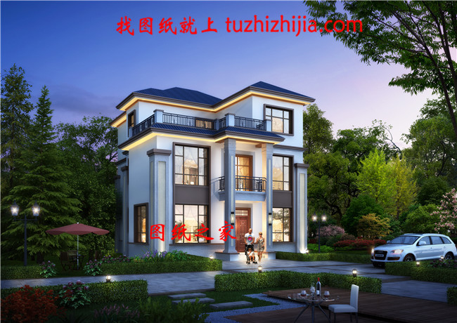 115平方米农村三层别墅设计图,预算30万左右