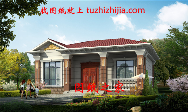 经济实用欧式一层小楼房设计图,11X10米