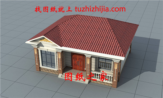 经济实用欧式一层小楼房设计图,11X10米