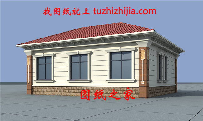 经济实用欧式一层小楼房设计图,11X10米