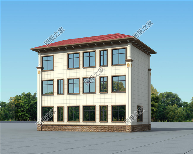 简单大气农村兄弟三层双拼别墅设计图,13X8米