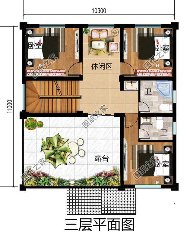 120平米农村40万三层别墅自建房款式,简欧风格