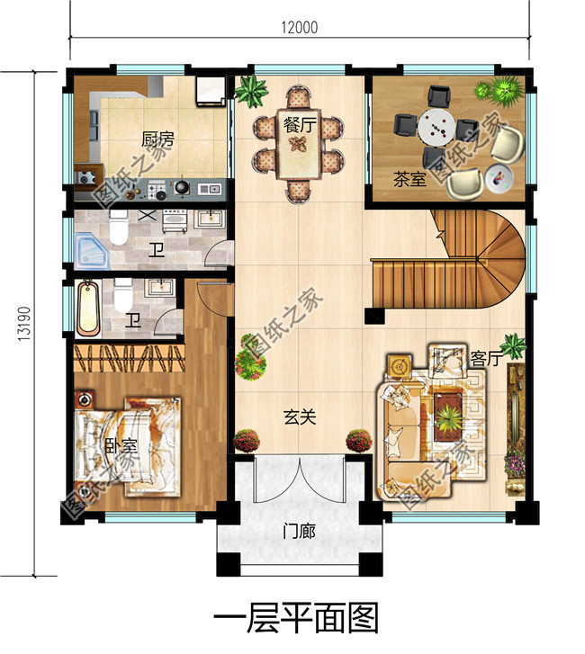 2019新款农村四层别墅设计图纸户型图,带挑空客厅