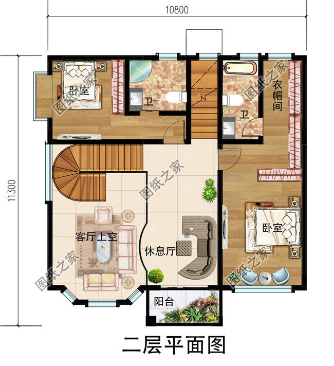 农村二层半房子设计图 ,占地110平米,一套很有艺术感的一套房子