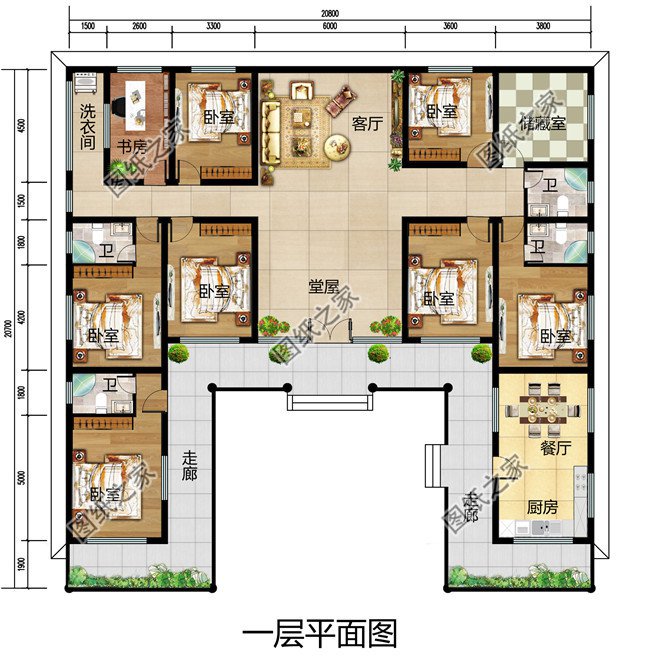 农村现代新中式三合院设计图及效果图片,外观好看极了