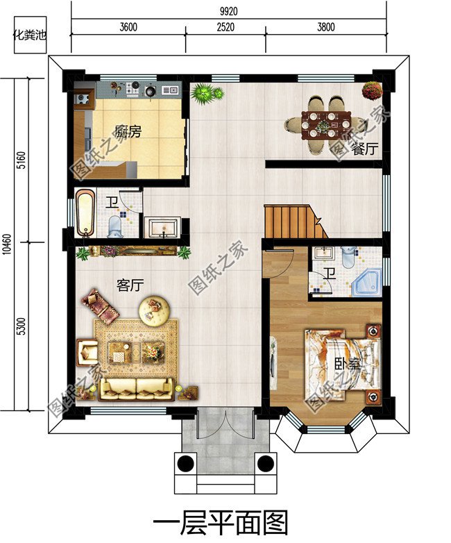 农村三层别墅新款图片及户型设计图纸大全,110平简欧风格