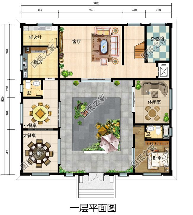 新农村中式三层四合院别墅设计户型图,农村自建四合院效果图