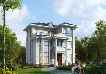 120平农村三层自建房屋设计图,旋转楼梯复式别墅户型方案