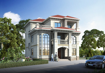 造价40万三层大气自建房设计图纸,乡村别墅建造图