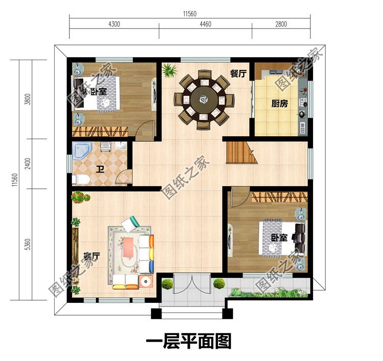 新农村欧式时尚二层别墅设计图纸,120平方米自建房