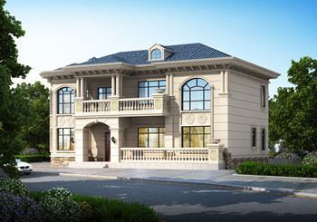 二层简欧别墅设计图挑空客厅+旋转楼梯,看过的人都说气派